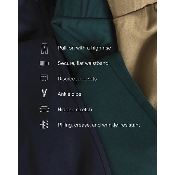 Universal Standard Moro Pocket Signature Ponte Pants Blk Ankle Zip Size S 14 16 - Picture 7 of 13